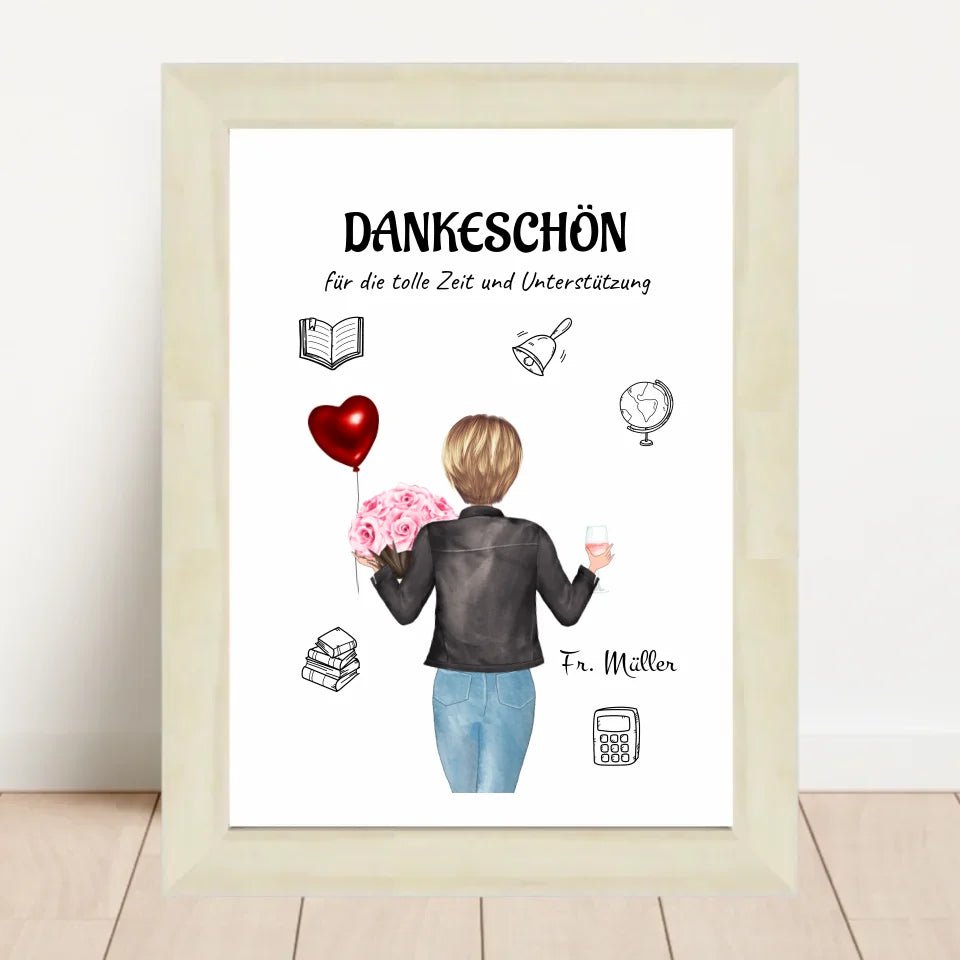 Lehrerin Bild Geschenk personalisiert - Cantty