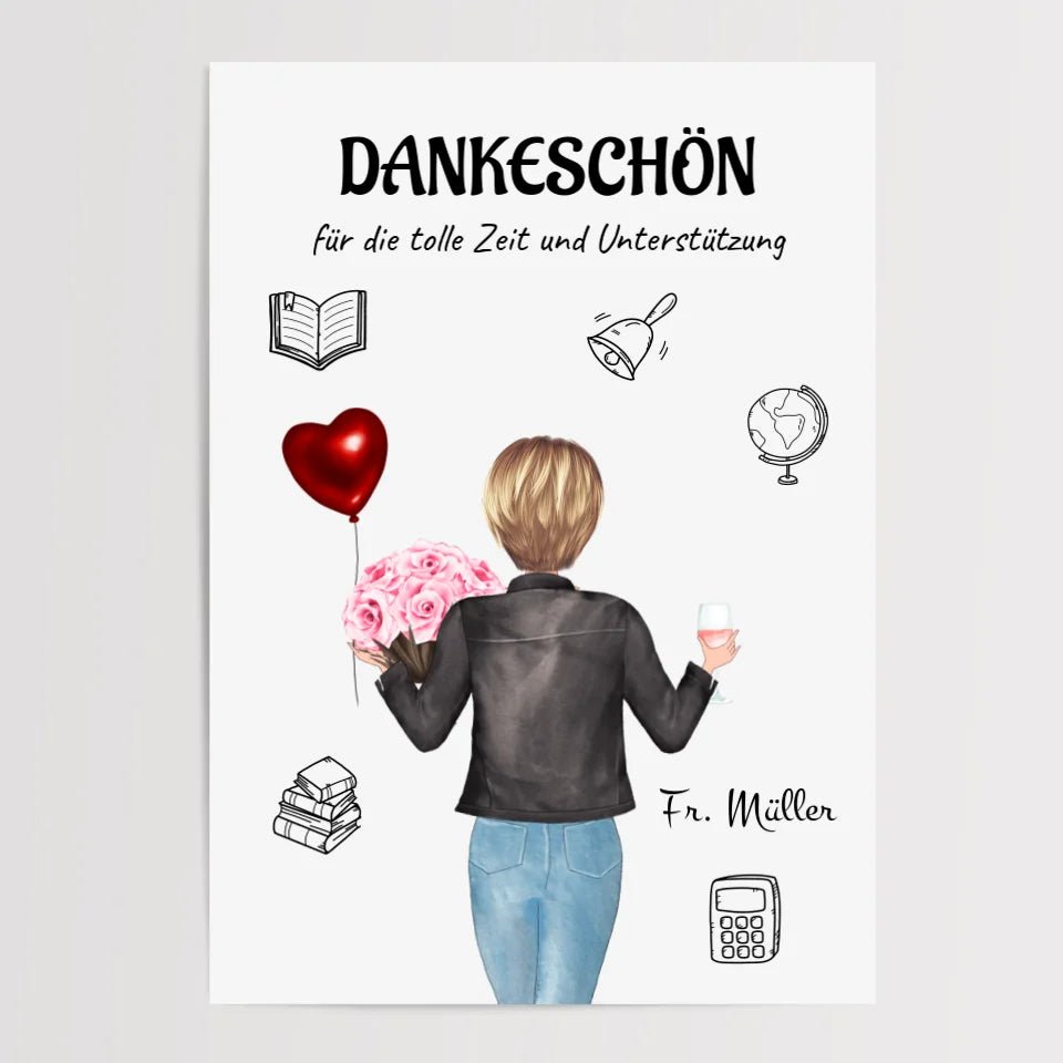 Lehrerin Bild Geschenk personalisiert - Cantty