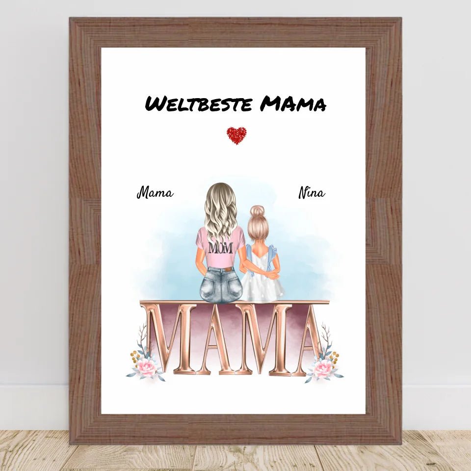 Mutter kleine Tochter Bild Geschenk personalisiert - Cantty