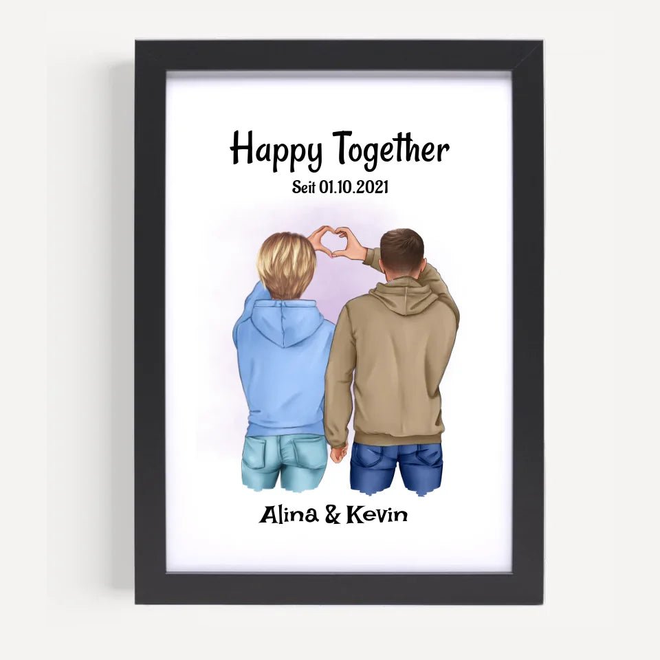 Pärchen Bild Jahrestag Geschenk personalisiert - Cantty