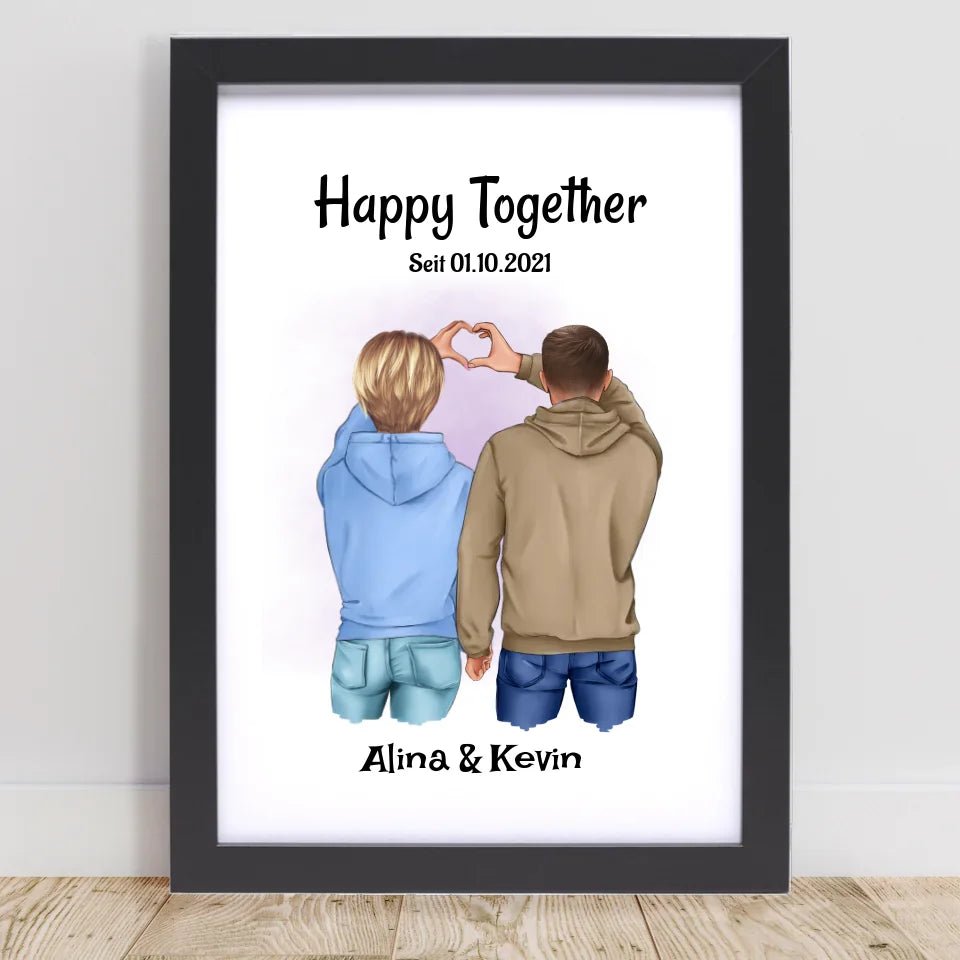 Pärchen Bild Jahrestag Geschenk personalisiert - Cantty