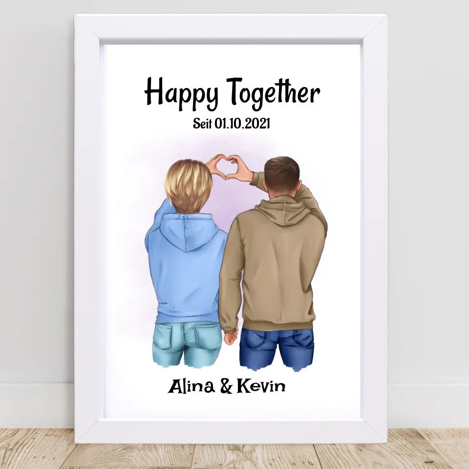 Pärchen Bild Jahrestag Geschenk personalisiert - Cantty