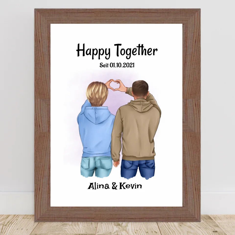 Pärchen Bild Jahrestag Geschenk personalisiert - Cantty