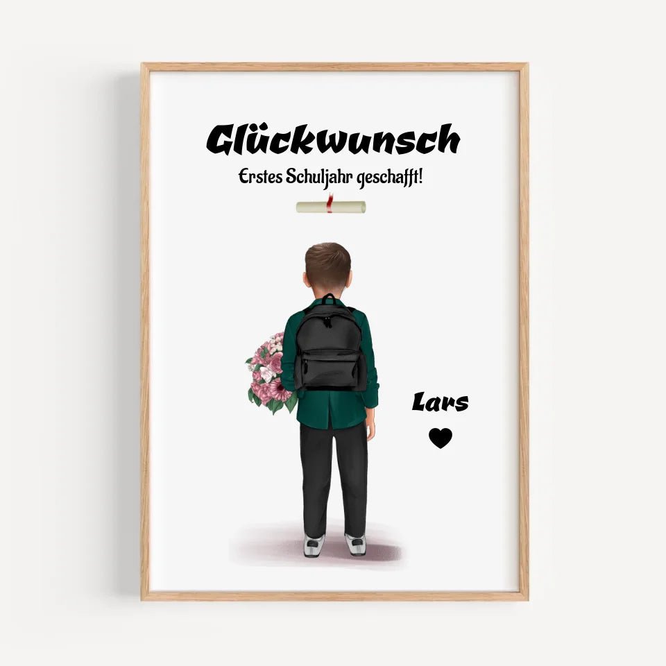 Zeugnis Geschenk Junge Bild personalisiert - Cantty