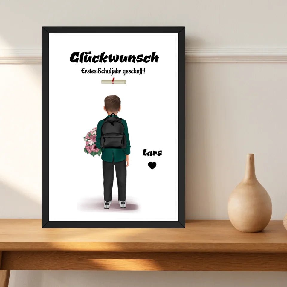 Zeugnis Geschenk Junge Bild personalisiert - Cantty