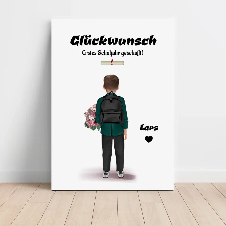 Zeugnis Geschenk Junge Bild personalisiert - Cantty