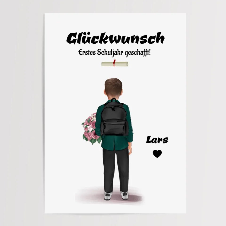 Zeugnis Geschenk Junge Bild personalisiert - Cantty