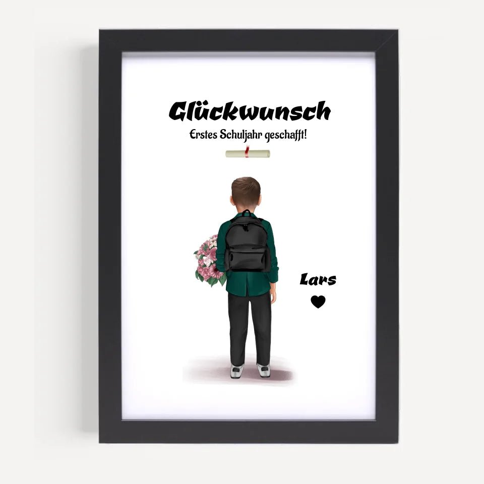 Zeugnis Geschenk Junge Bild personalisiert - Cantty