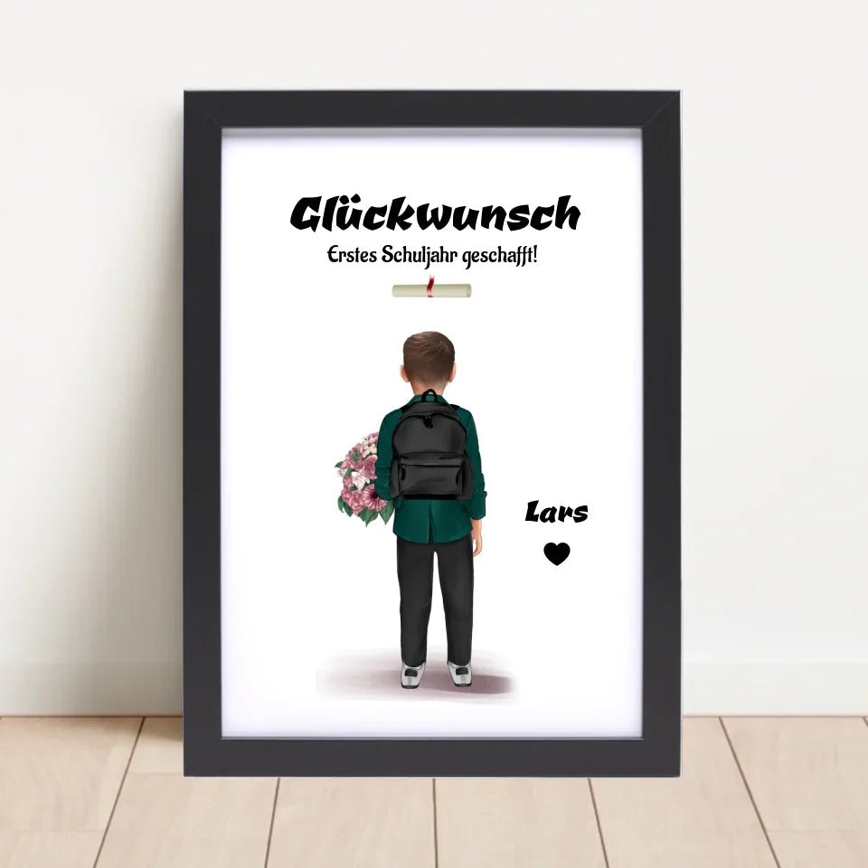 Zeugnis Geschenk Junge Bild personalisiert - Cantty