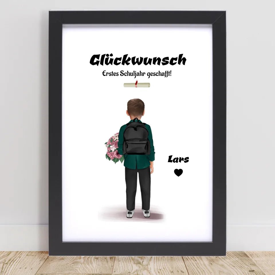 Zeugnis Geschenk Junge Bild personalisiert - Cantty