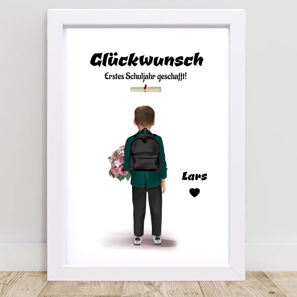 Zeugnis Geschenk Junge Bild personalisiert - Cantty