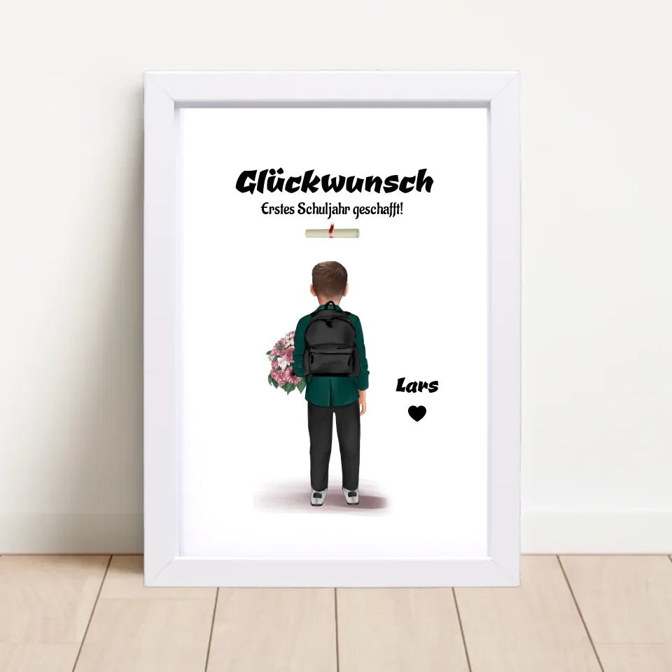 Zeugnis Geschenk Junge Bild personalisiert - Cantty
