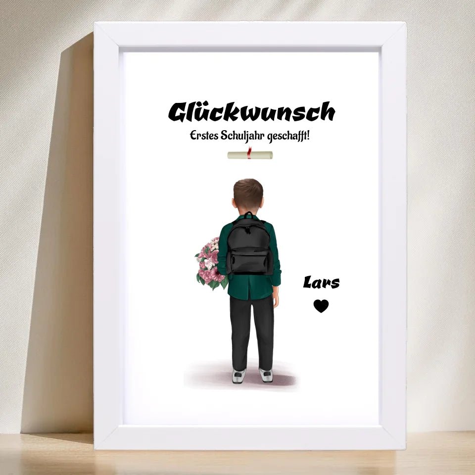 Zeugnis Geschenk Junge Bild personalisiert - Cantty