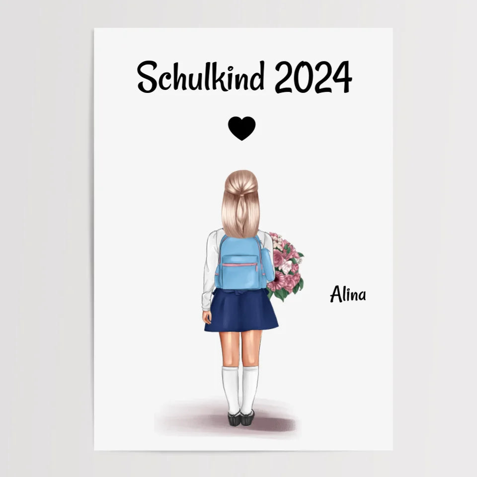 Schulkind Mädchen Bild Schulanfänger Einschulung - Cantty