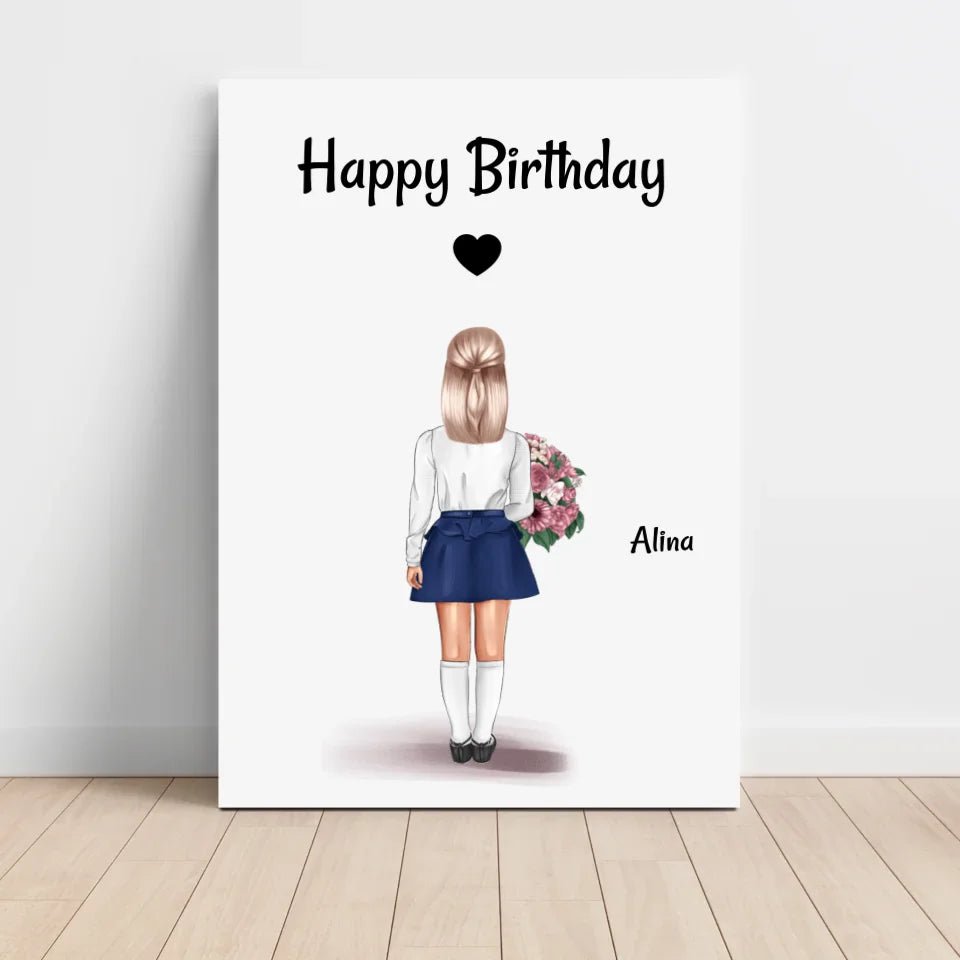 Kindergeburtstag Mädchen Bild Geschenk personalisiert - Cantty