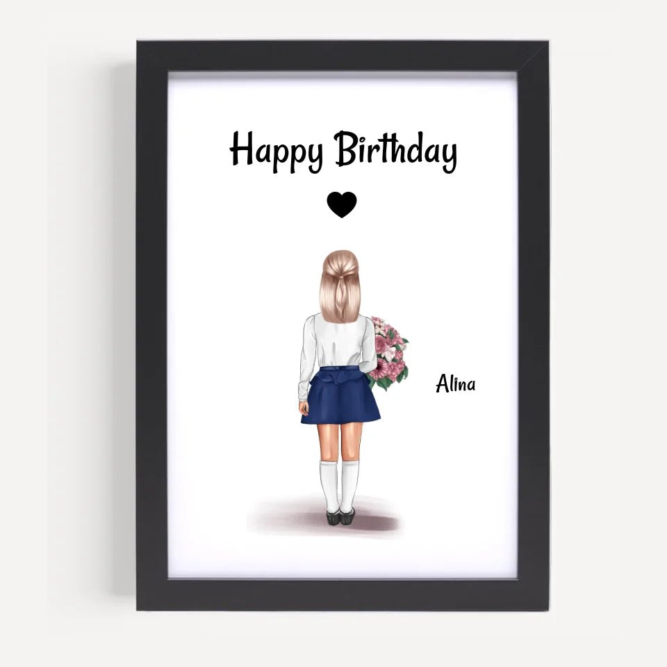 Kindergeburtstag Mädchen Bild Geschenk personalisiert - Cantty