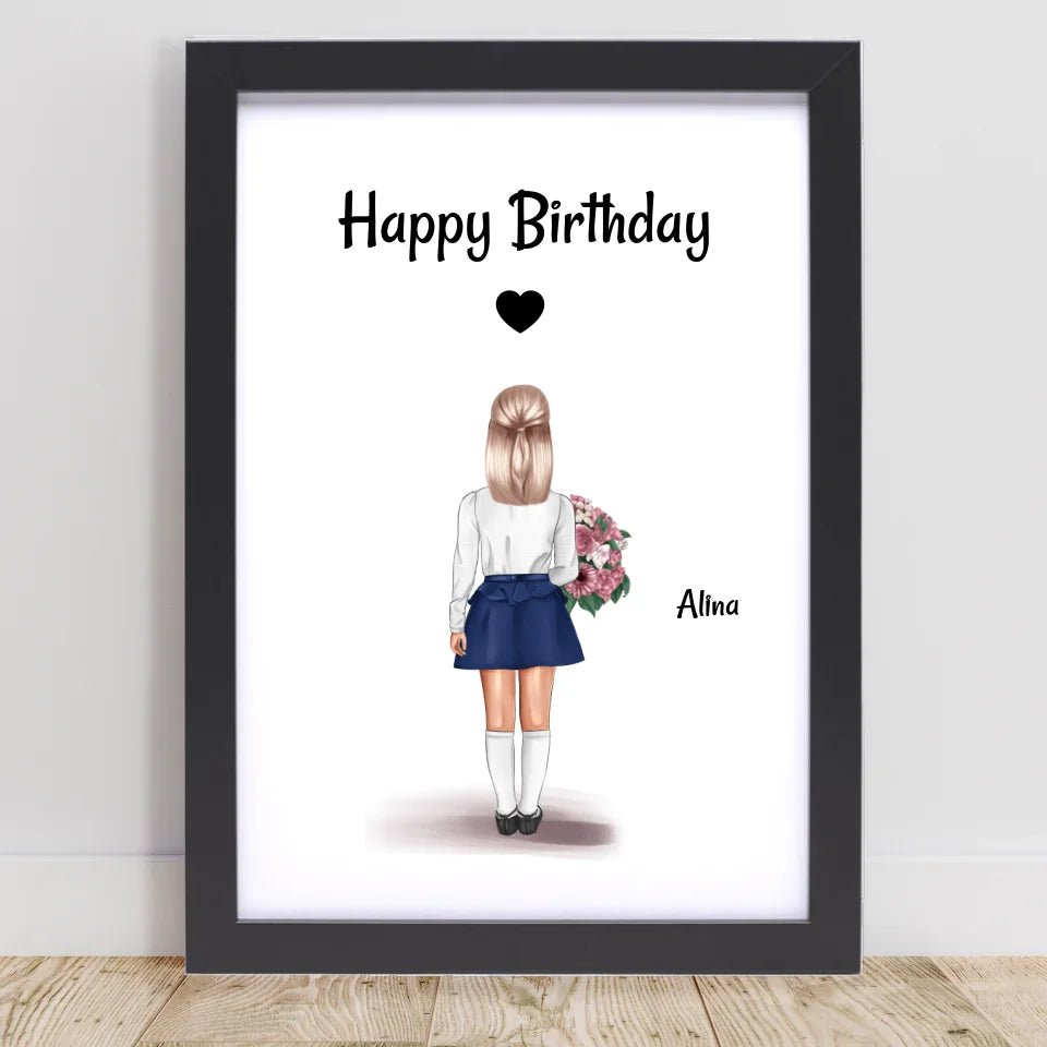 Kindergeburtstag Mädchen Bild Geschenk personalisiert - Cantty