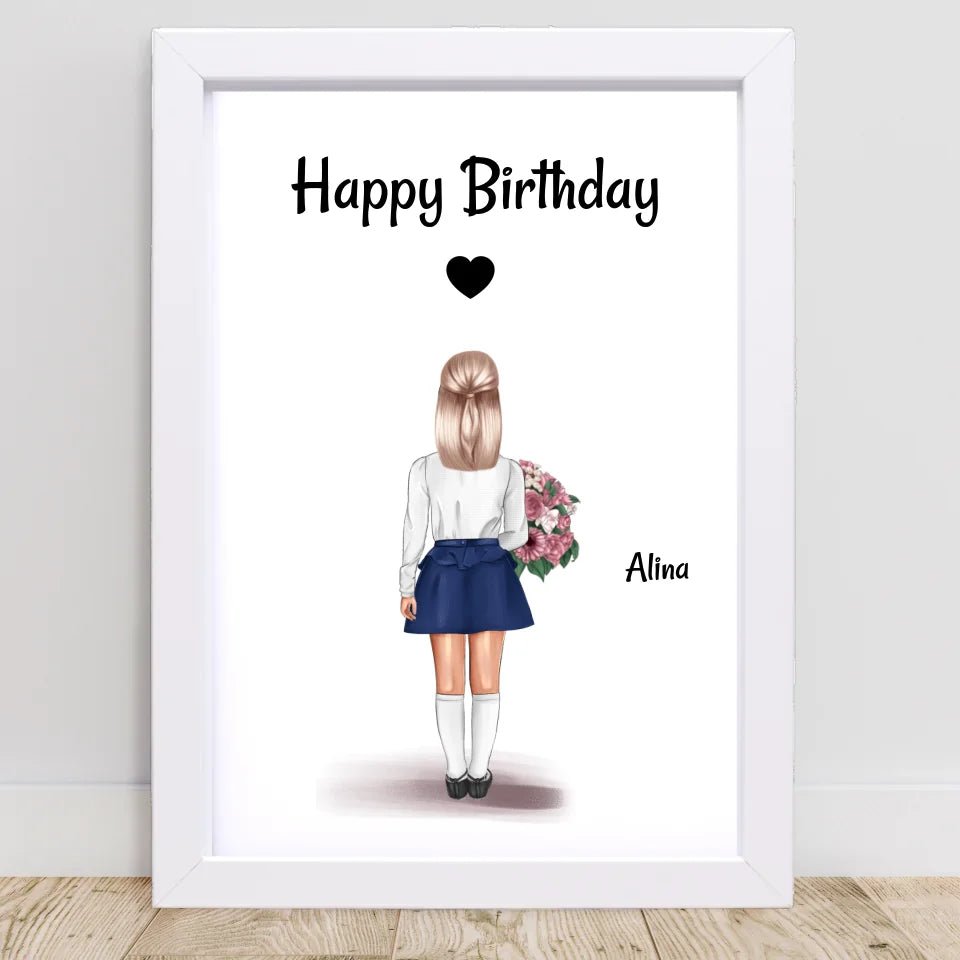 Kindergeburtstag Mädchen Bild Geschenk personalisiert - Cantty