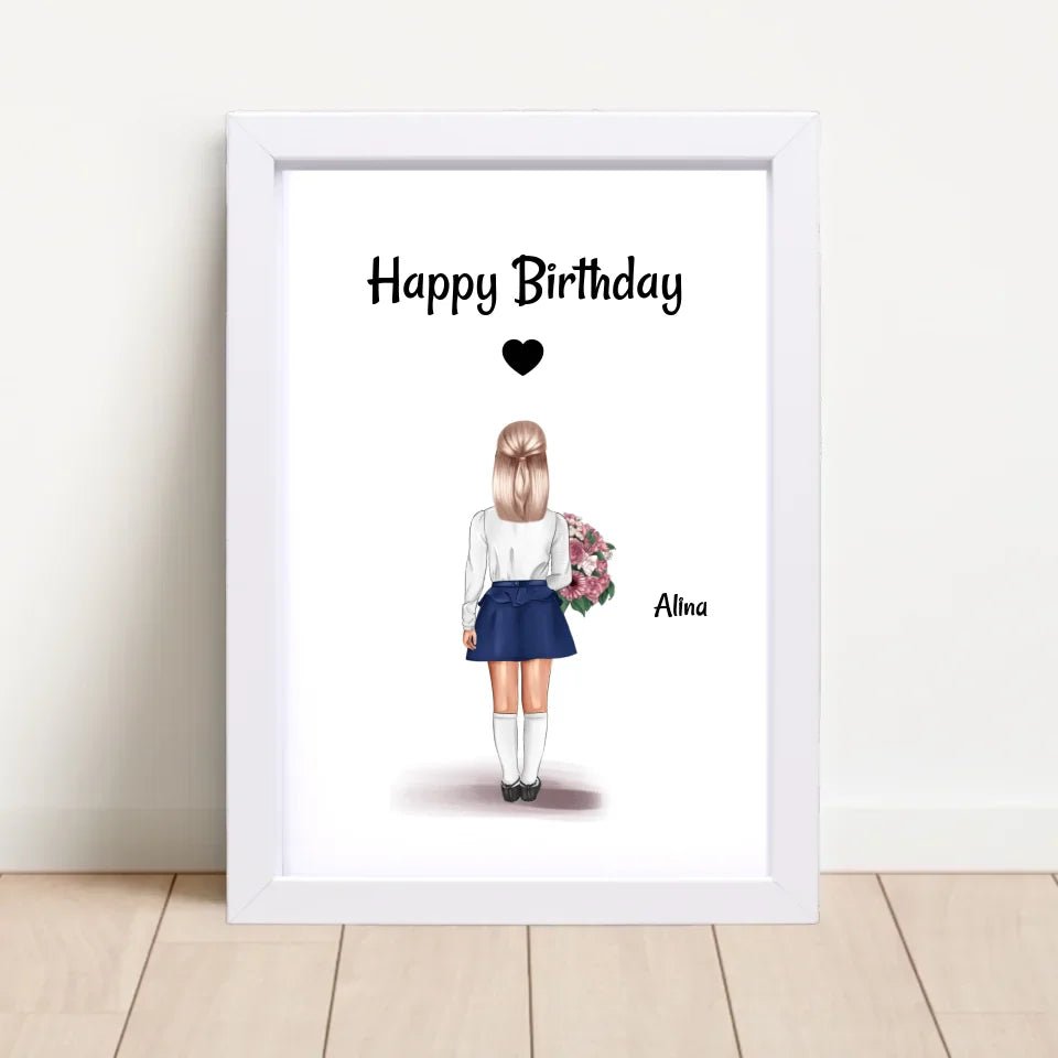 Kindergeburtstag Mädchen Bild Geschenk personalisiert - Cantty