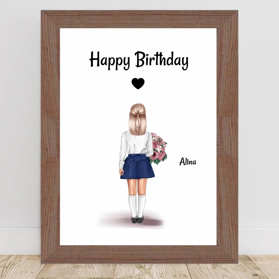 Kindergeburtstag Mädchen Bild Geschenk personalisiert - Cantty