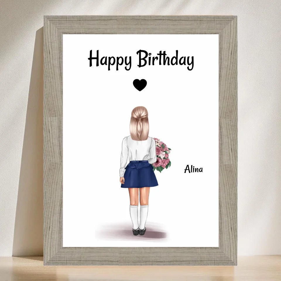 Kindergeburtstag Mädchen Bild Geschenk personalisiert - Cantty