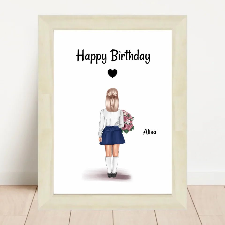 Kindergeburtstag Mädchen Bild Geschenk personalisiert - Cantty