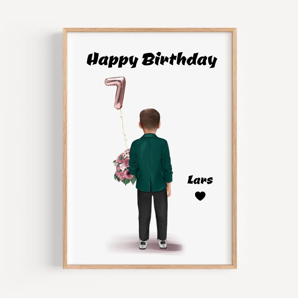 Junge 5 6 7 8 9 Jahre Geburtstag Geschenk Bild personalisiert - Cantty