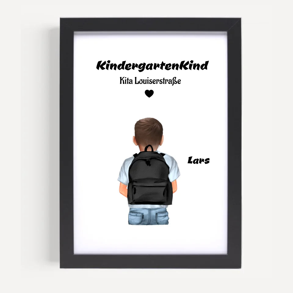 Kindergartenkind Junge Bild Geschenk personalisiert - Cantty