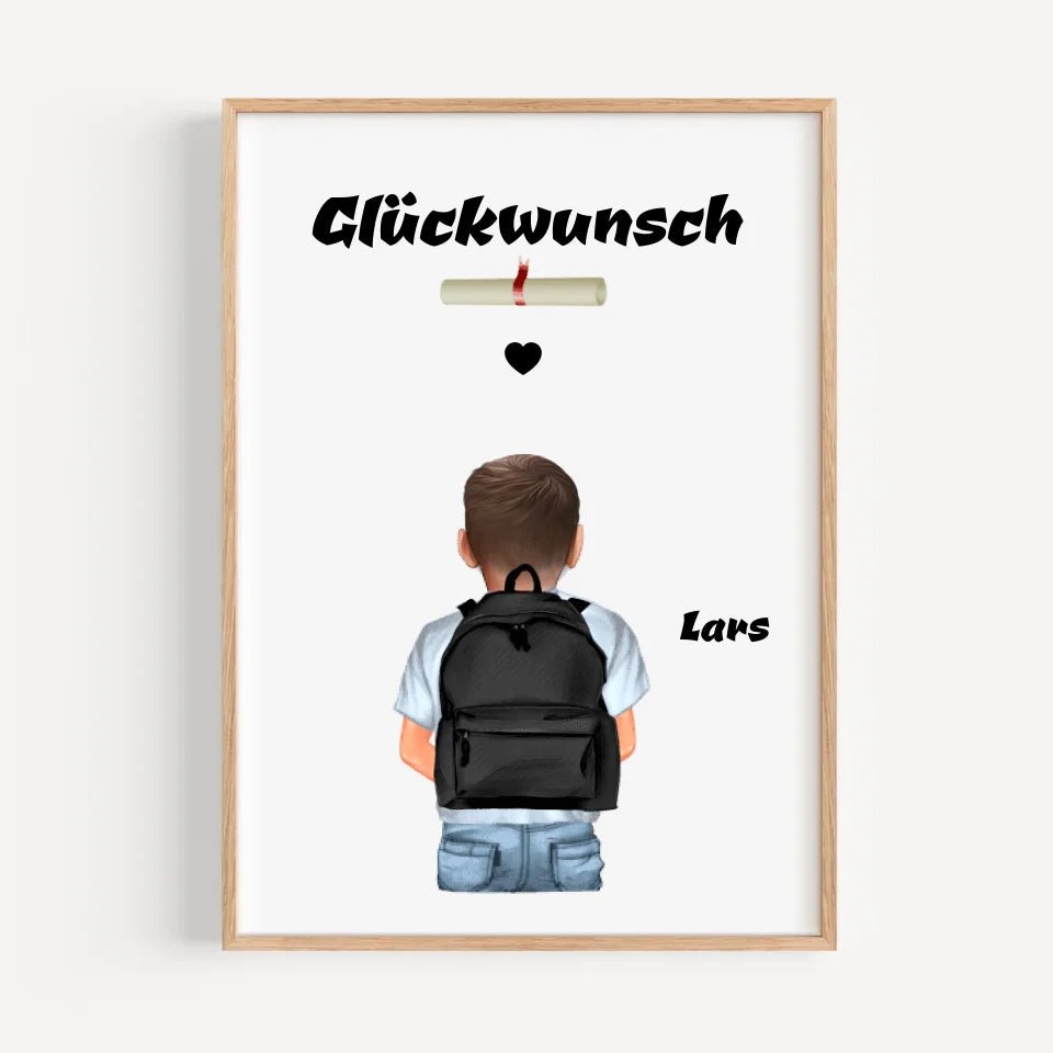 Zeugnis Bild Geschenk personalisiert für Junge - Cantty