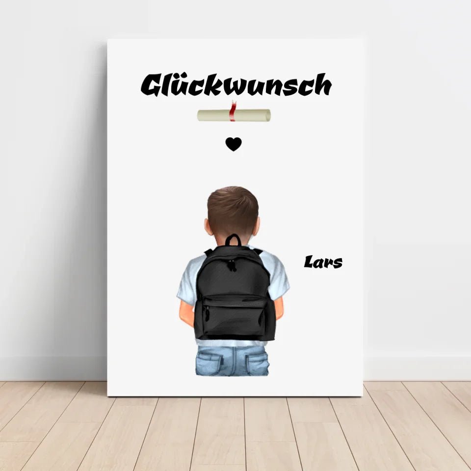 Zeugnis Bild Geschenk personalisiert für Junge - Cantty