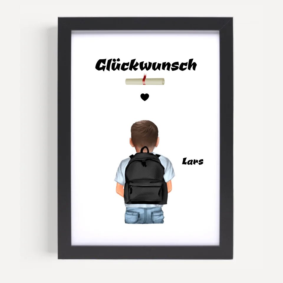 Zeugnis Bild Geschenk personalisiert für Junge - Cantty