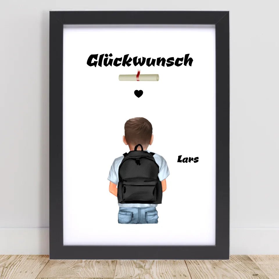 Zeugnis Bild Geschenk personalisiert für Junge - Cantty