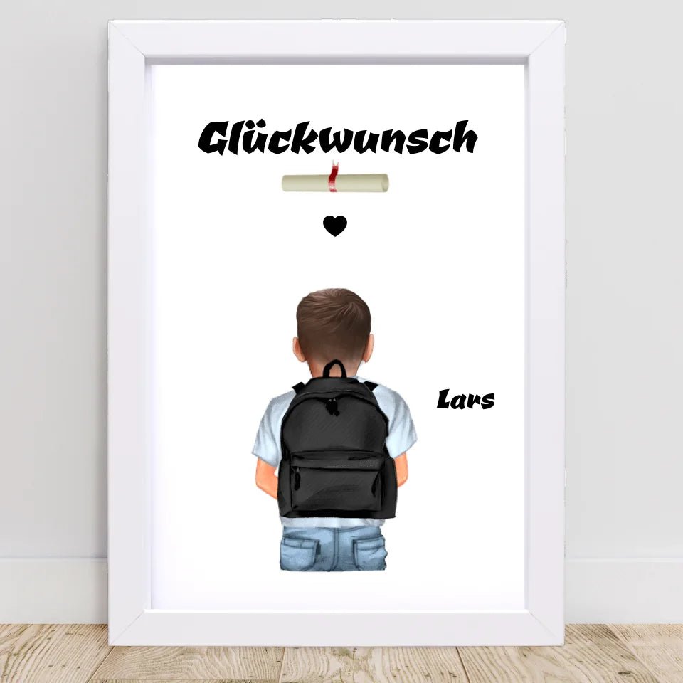 Zeugnis Bild Geschenk personalisiert für Junge - Cantty