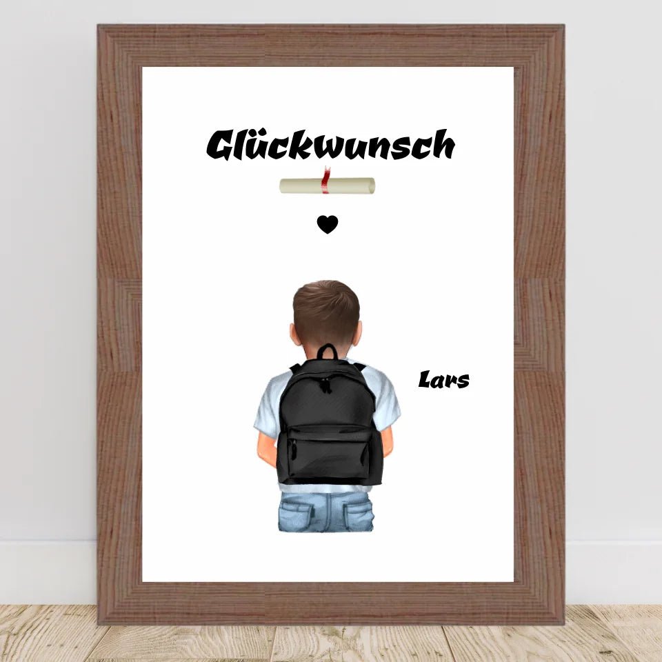 Zeugnis Bild Geschenk personalisiert für Junge - Cantty