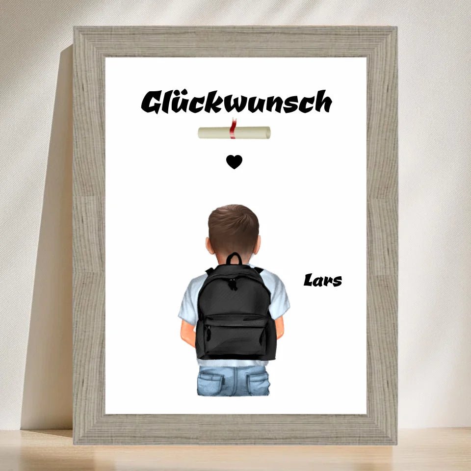 Zeugnis Bild Geschenk personalisiert für Junge - Cantty