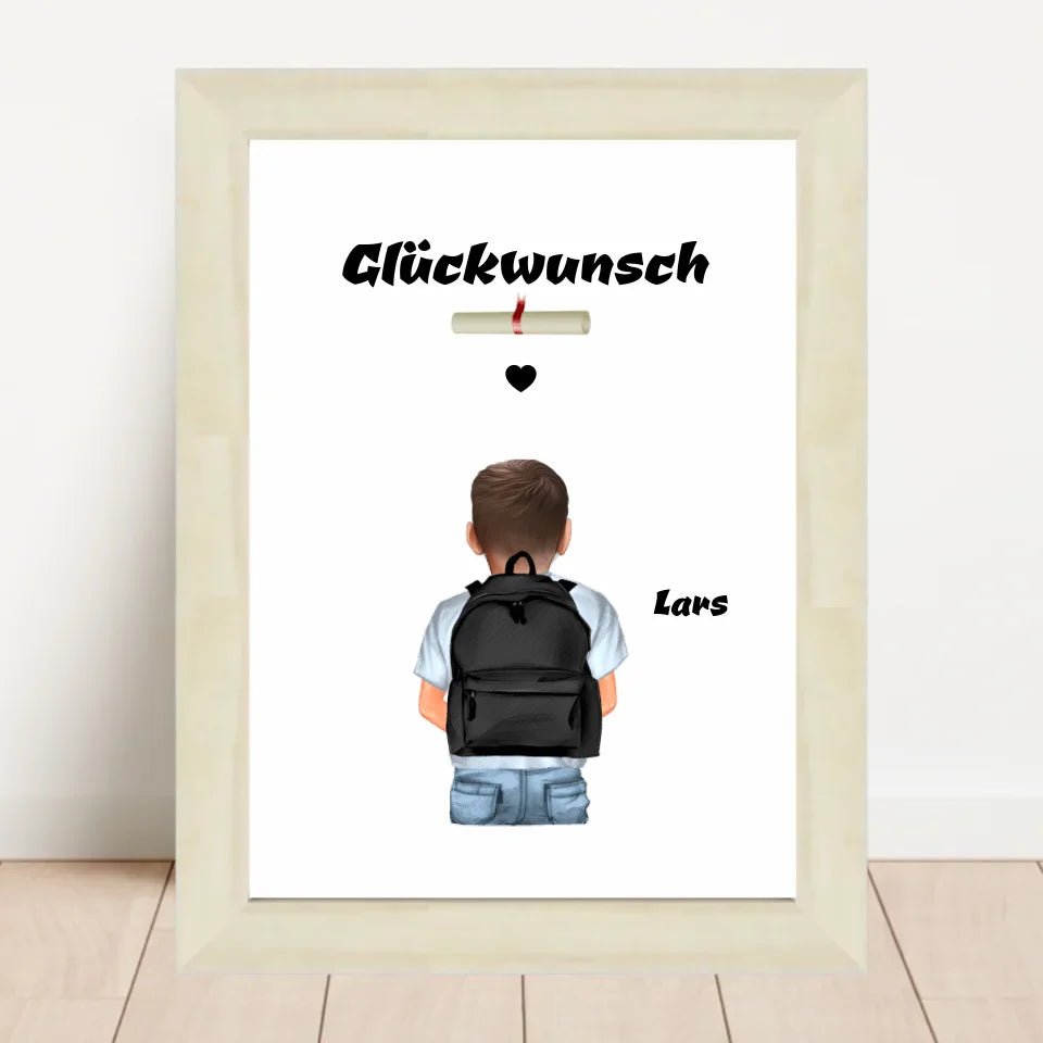 Zeugnis Bild Geschenk personalisiert für Junge - Cantty
