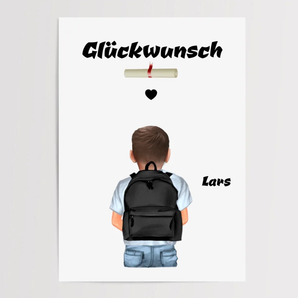 Zeugnis Bild Geschenk personalisiert für Junge - Cantty