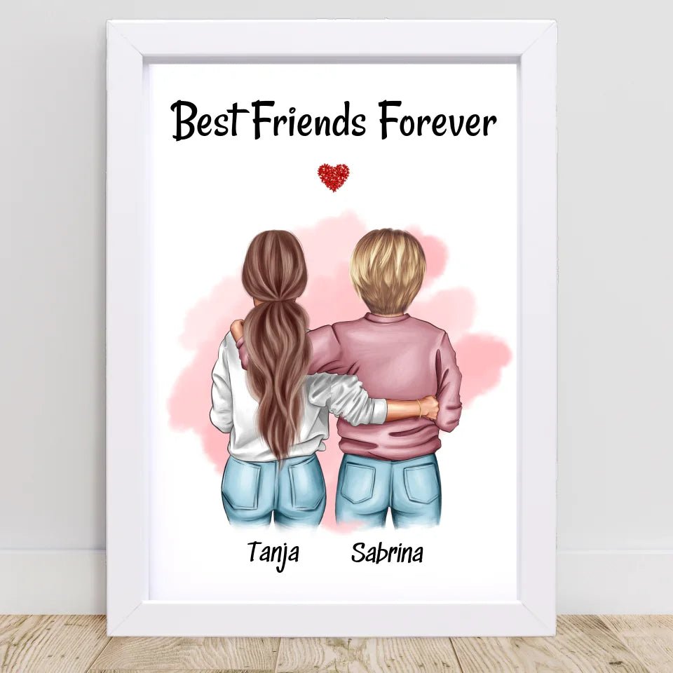 Beste Freundin Geschenk Bild - Cantty