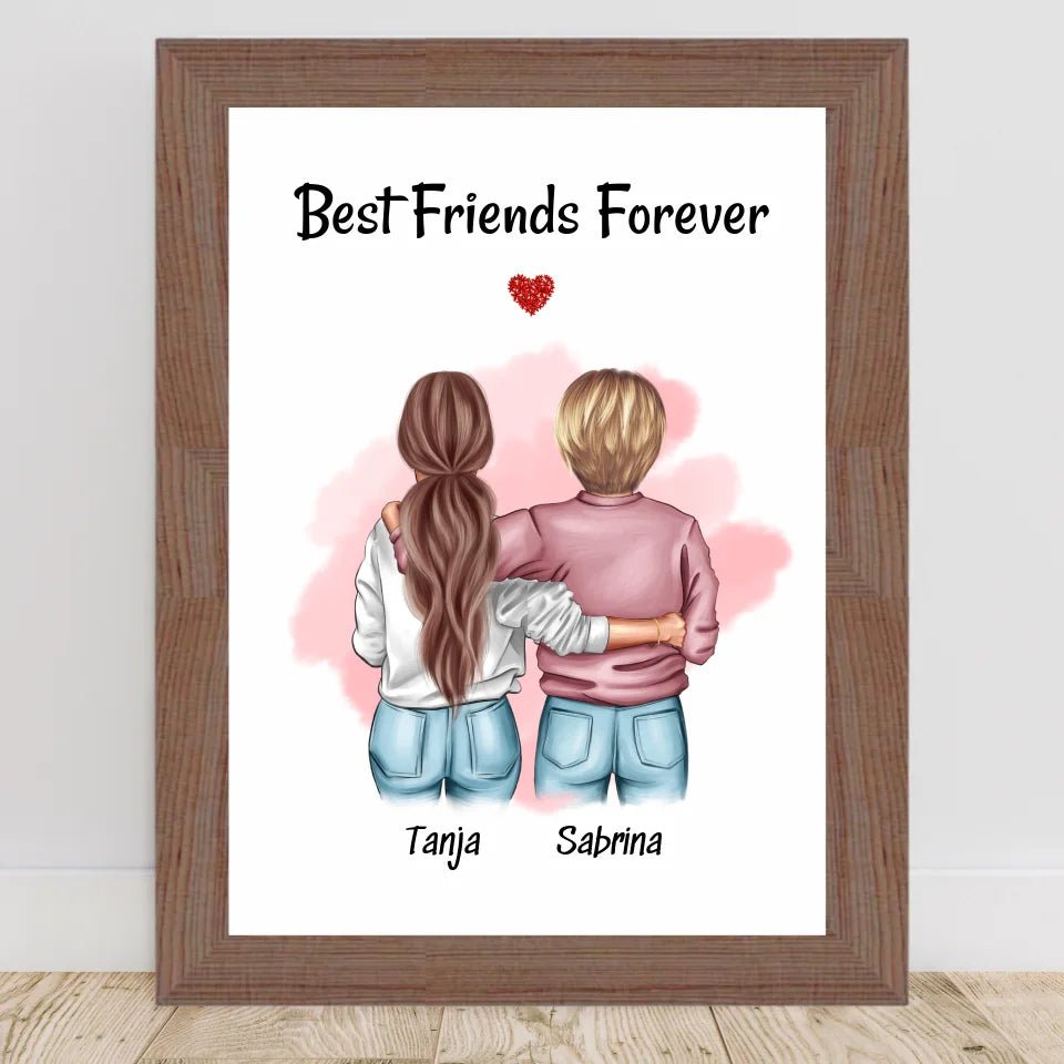 Beste Freundin Geschenk Bild - Cantty