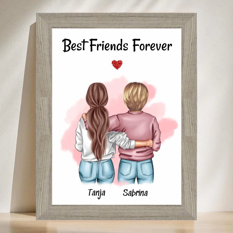 Beste Freundin Geschenk Bild - Cantty