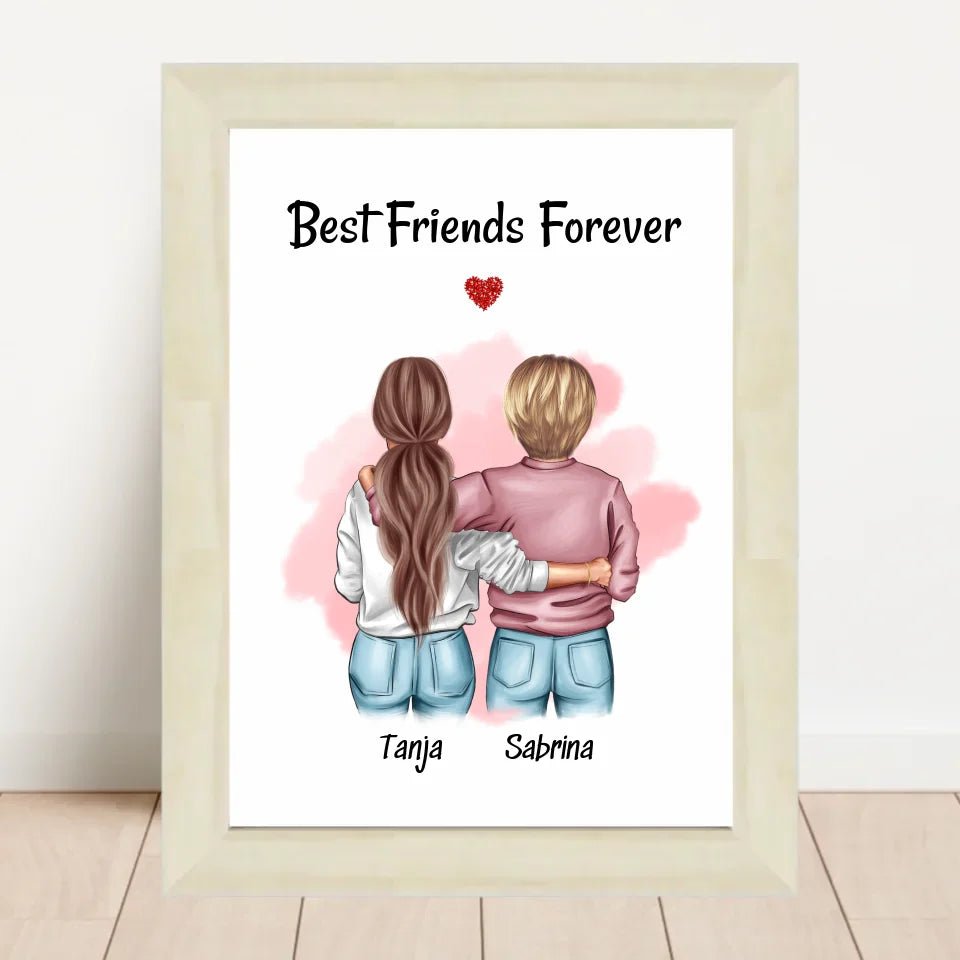 Beste Freundin Geschenk Bild - Cantty