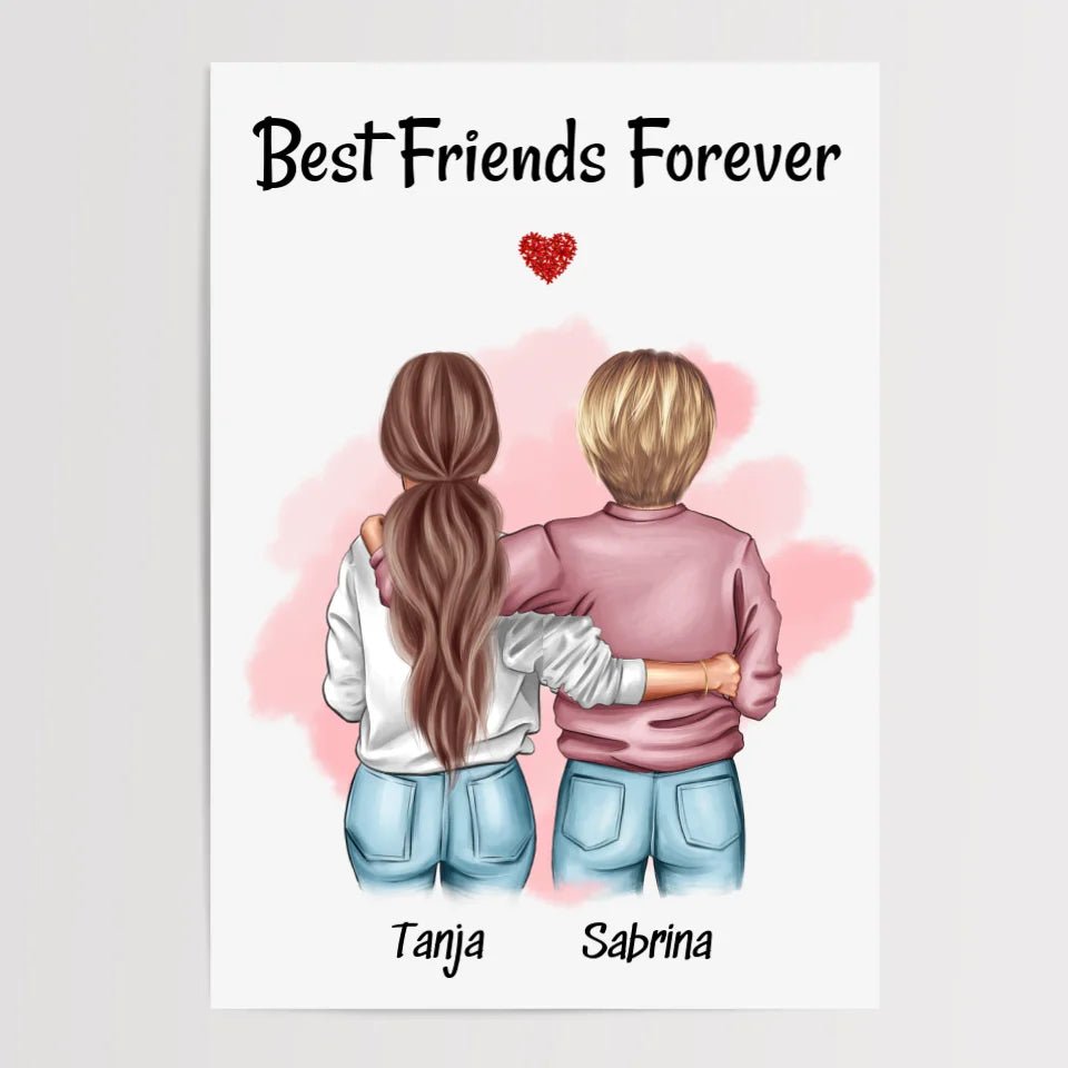 Beste Freundin Geschenk Bild - Cantty