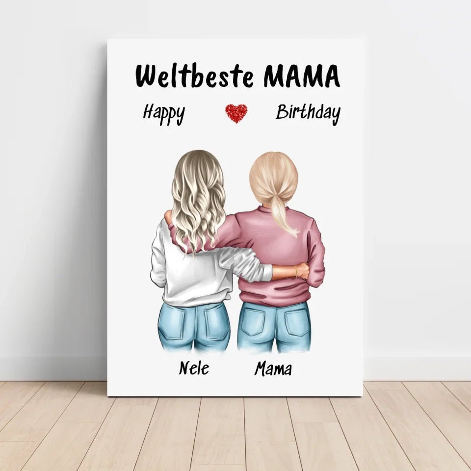Mutter Tochter Poster Geschenk mit Namen und Spruch - Cantty