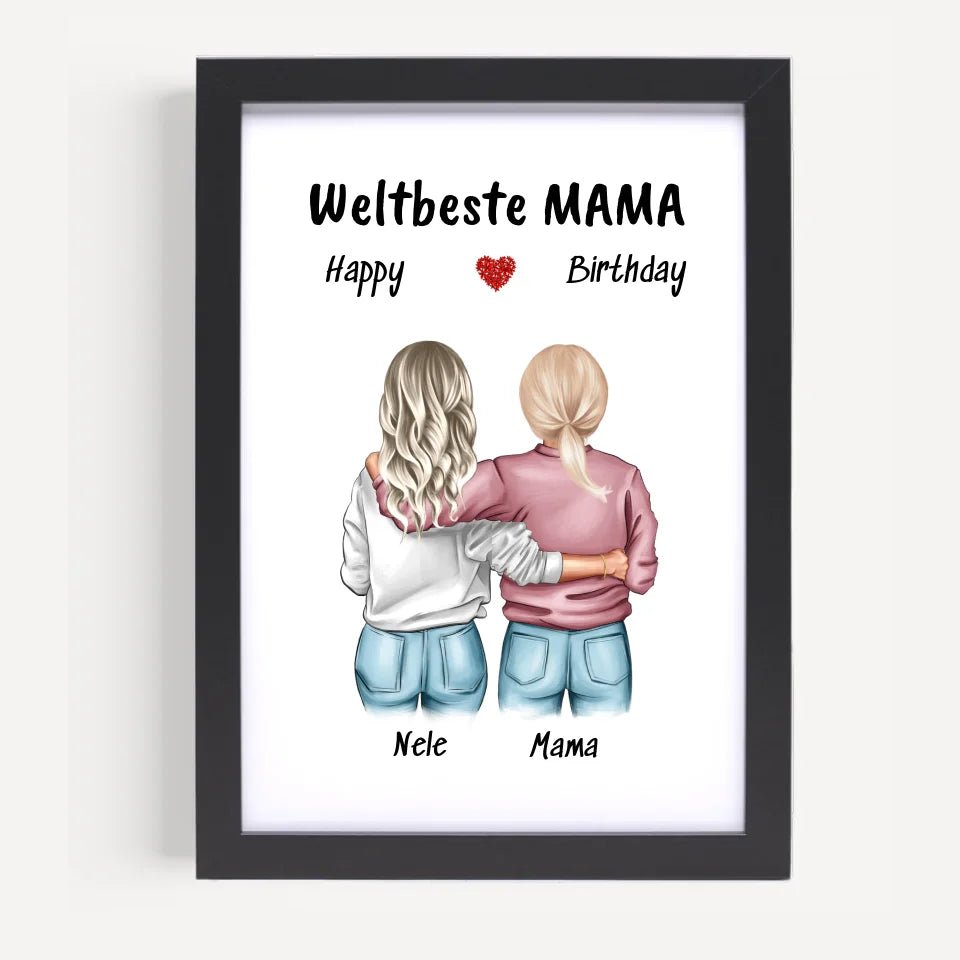 Mutter Tochter Poster Geschenk mit Namen und Spruch - Cantty