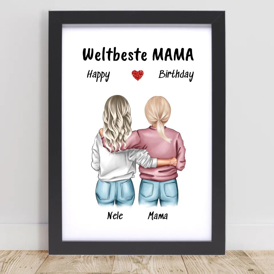 Mutter Tochter Poster Geschenk mit Namen und Spruch - Cantty