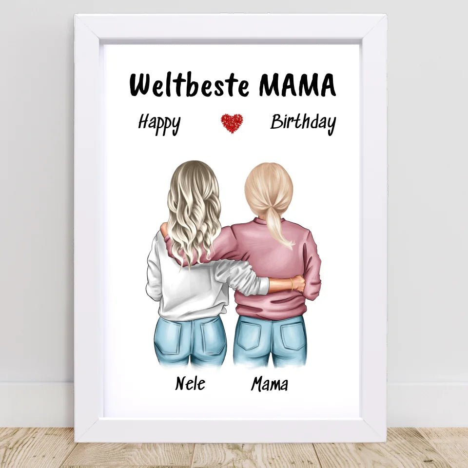 Mutter Tochter Poster Geschenk mit Namen und Spruch - Cantty