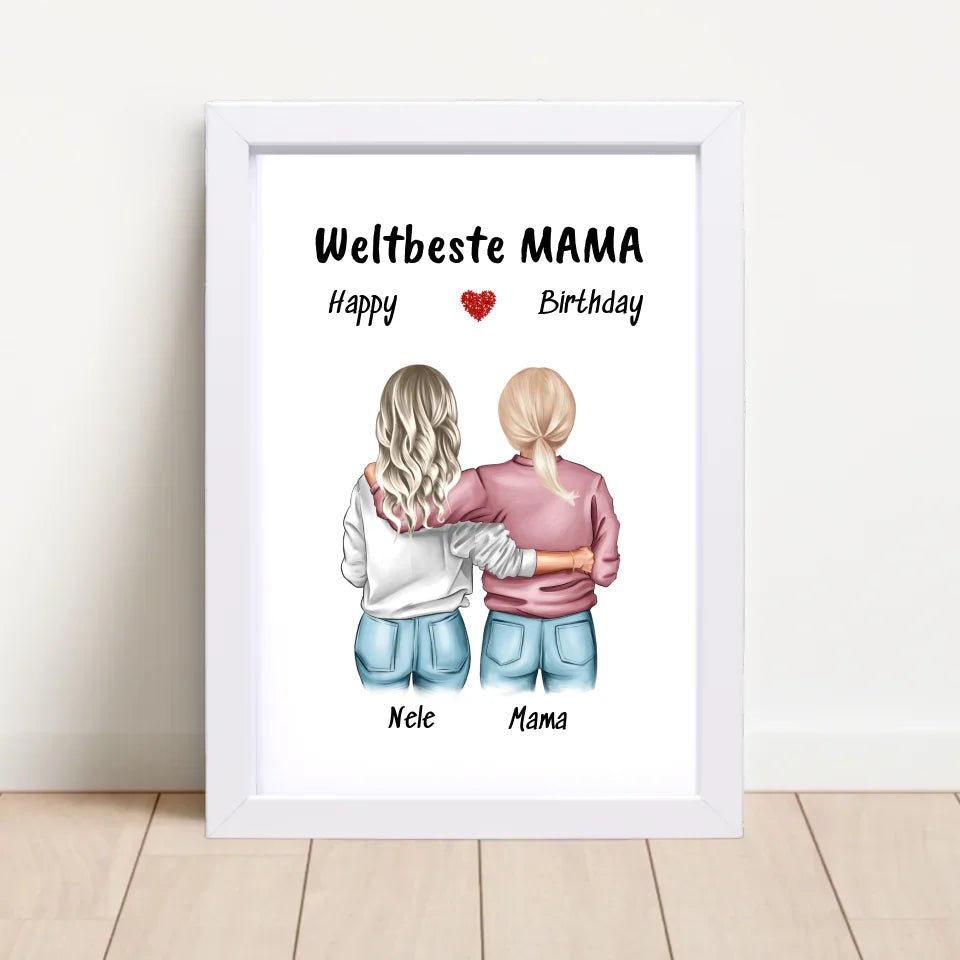 Mutter Tochter Poster Geschenk mit Namen und Spruch - Cantty