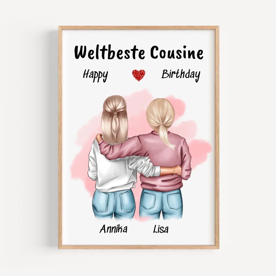 Geschenk Cousine Bild personalisiert selber gestalten - Cantty