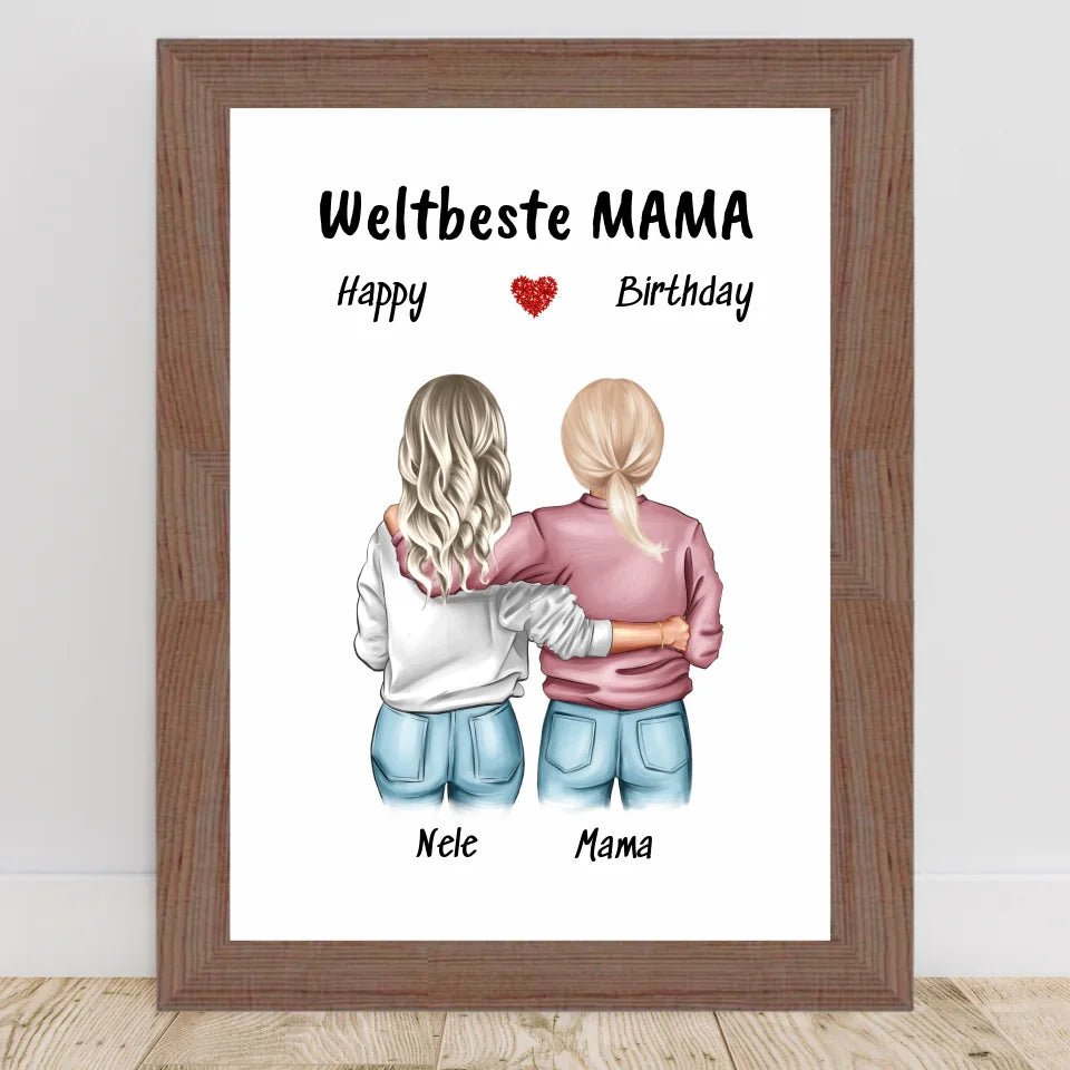 Mutter Tochter Poster Geschenk mit Namen und Spruch - Cantty