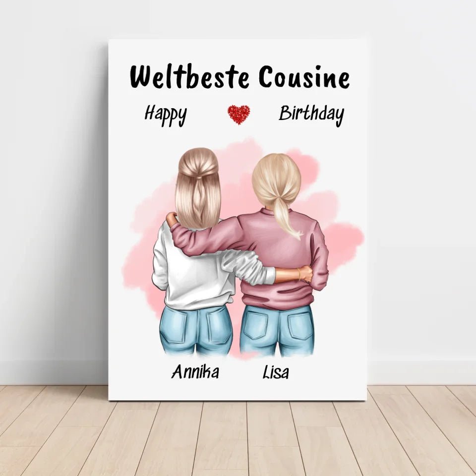 Geschenk Cousine Bild personalisiert selber gestalten - Cantty